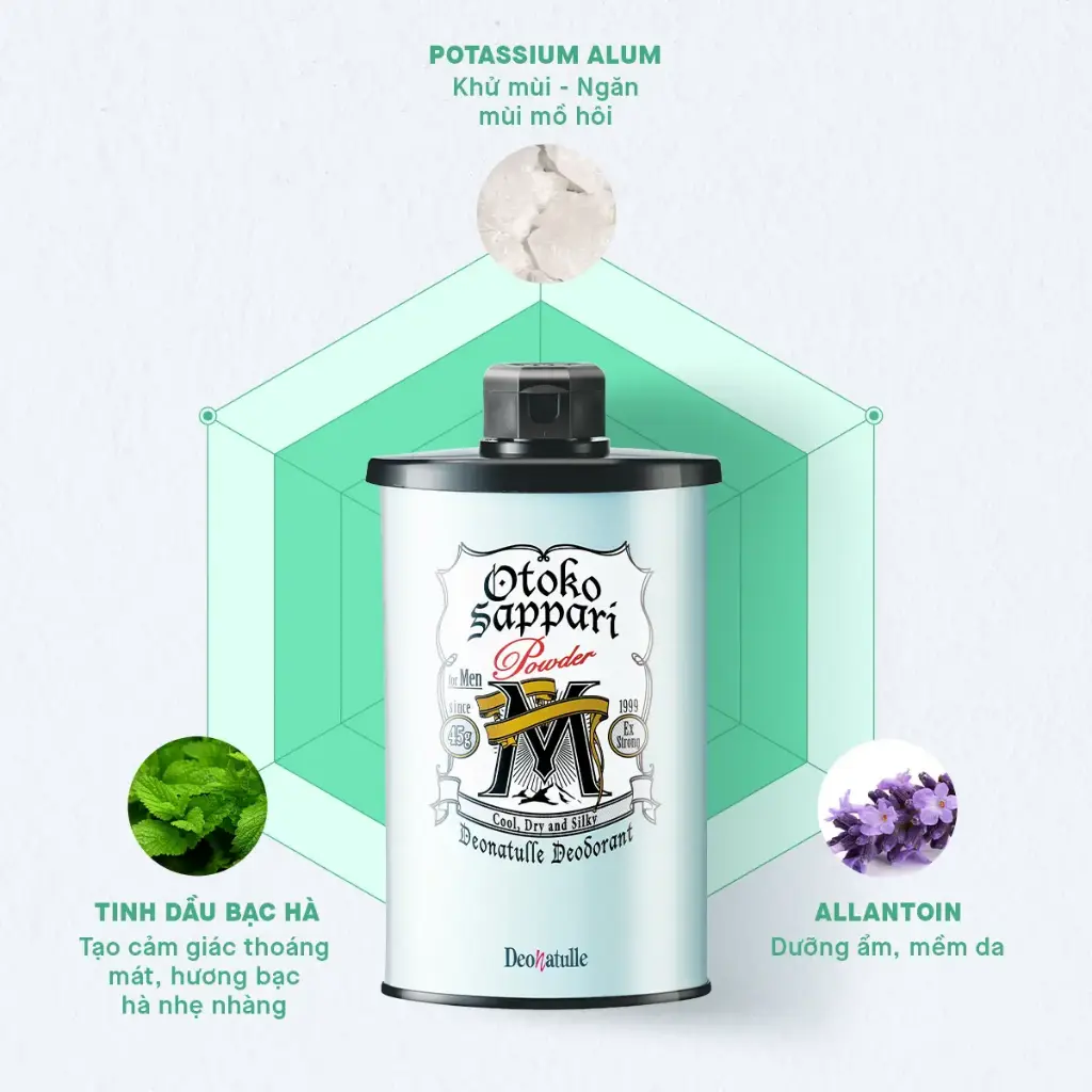 Bột khử mùi đá khoáng kháng khuẩn toàn thân Refill 15G Deonatulle Sara Sara Deodorant Powder refill