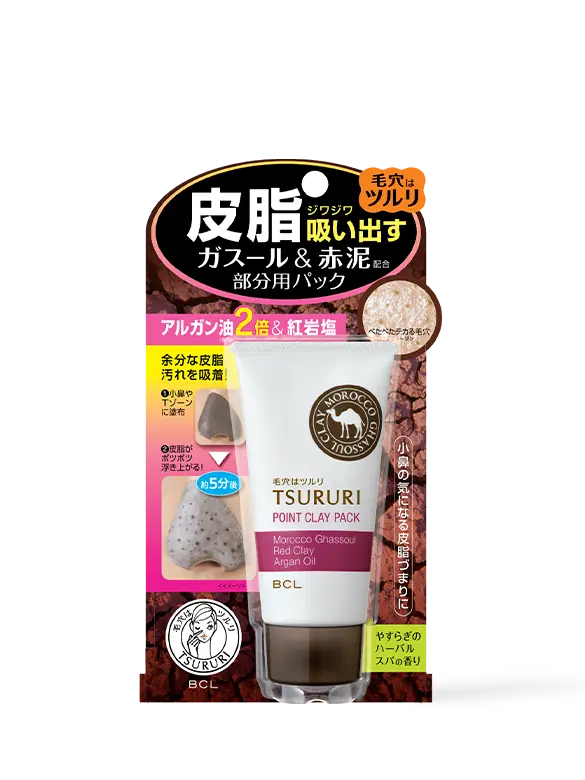 Mặt Nạ Đất Sét Làm Giảm Mụn Đầu Đen 55G Tsururi Point Clay Pack Ghassoul & Red Clay Powder